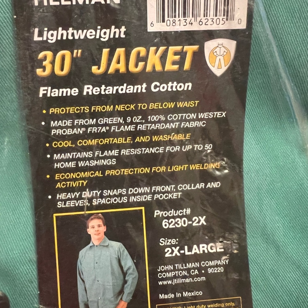 Tillman lightweight 30” jacket flame retardant cotton (brand new)